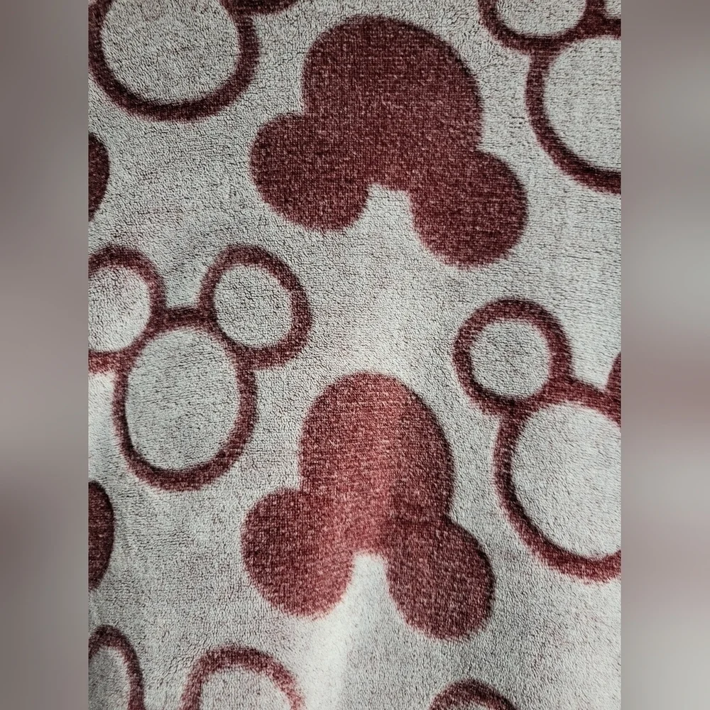 Disney Burgundy  Mickey Mouse Patterned Lounge Wear Terry Sweatshirt - Size L - Picture 3 of 6